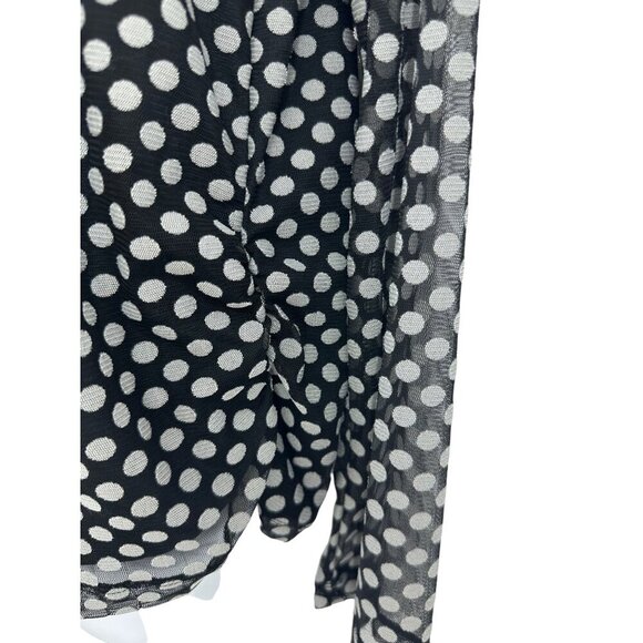 Chico's Black Cream Polka Dot Long Sheer Sleeve Blouse Size 2 US L - Picture 8 of 8